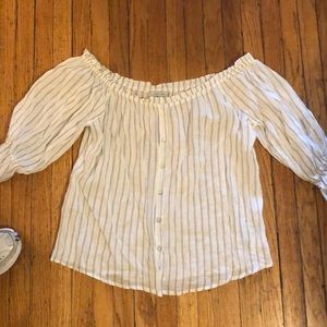 Off shoulder button up top